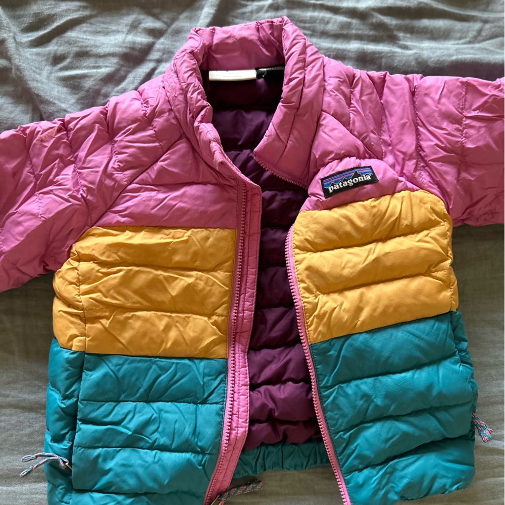 Patagonia Kids Pink and Purple Puffer Jacket